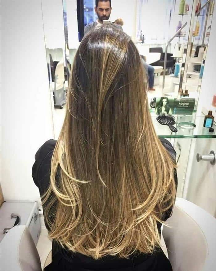 cortes de cabelo feminino Longo com Pontas Desfiadas